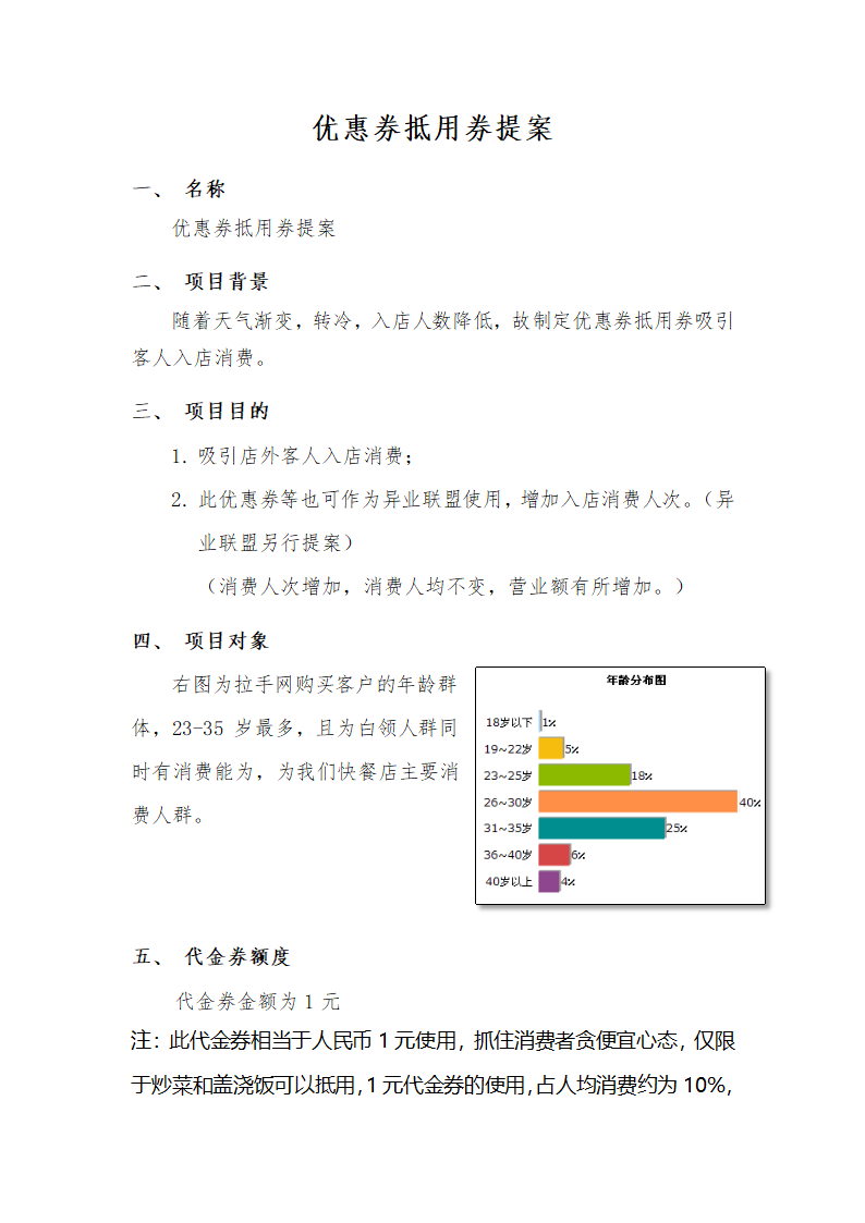 优惠券抵用券提案