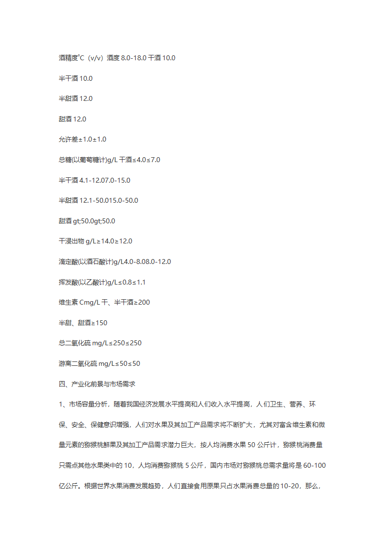 优质猕猴桃酒开发可行性研究报告.doc第7页