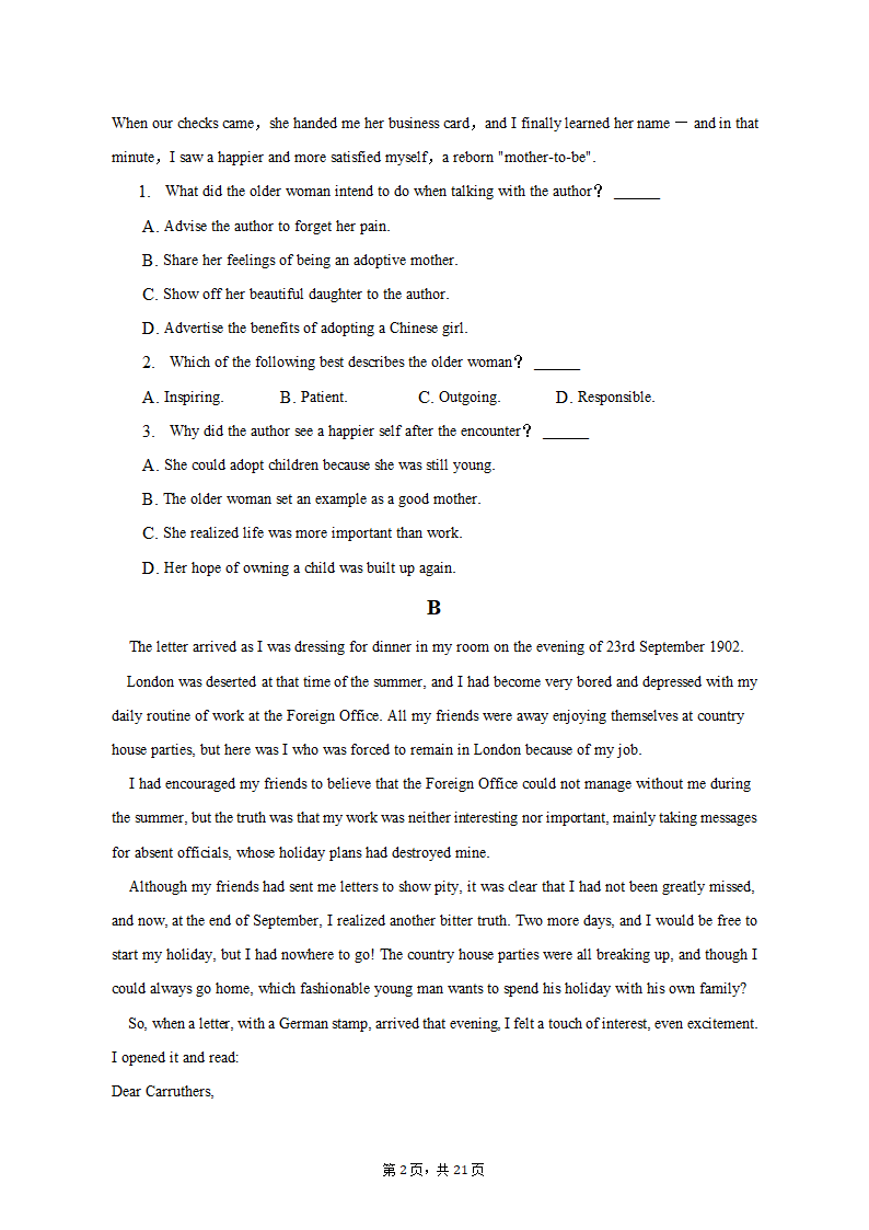 2022-2023学年山东省烟台市高一（上）期末英语试卷（含解析）.doc第2页