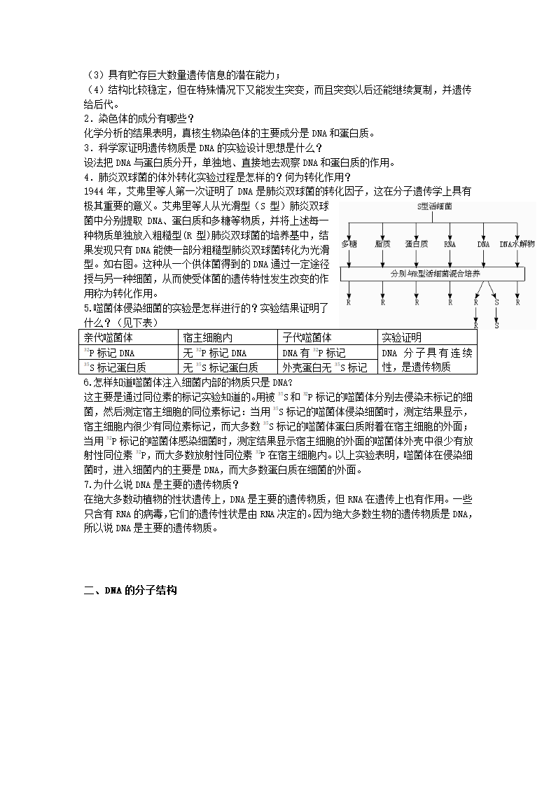 河北省张家口一中高一生物第三章《基因的本质》学案.doc第2页