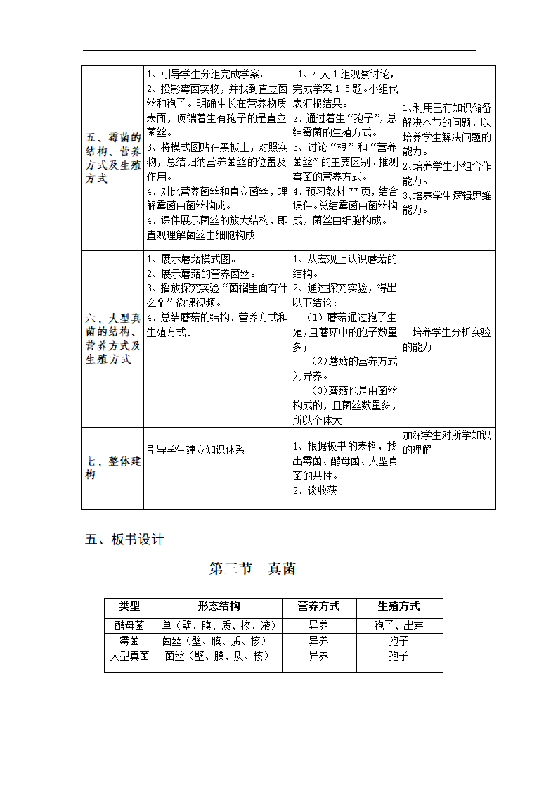 人教版八年级生物上册第五单元第四章第三节真菌教案.doc第3页