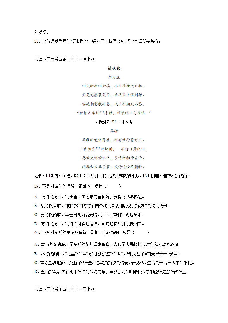 2023届高考语文古诗歌阅读训练-杨万里（含答案）.doc第13页