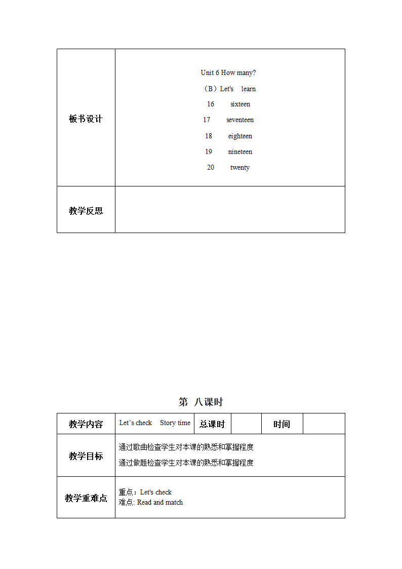 人教版(PEP)小学英语三年级下Unit 4 -Recycle 2 教案（27个课时）.doc第48页