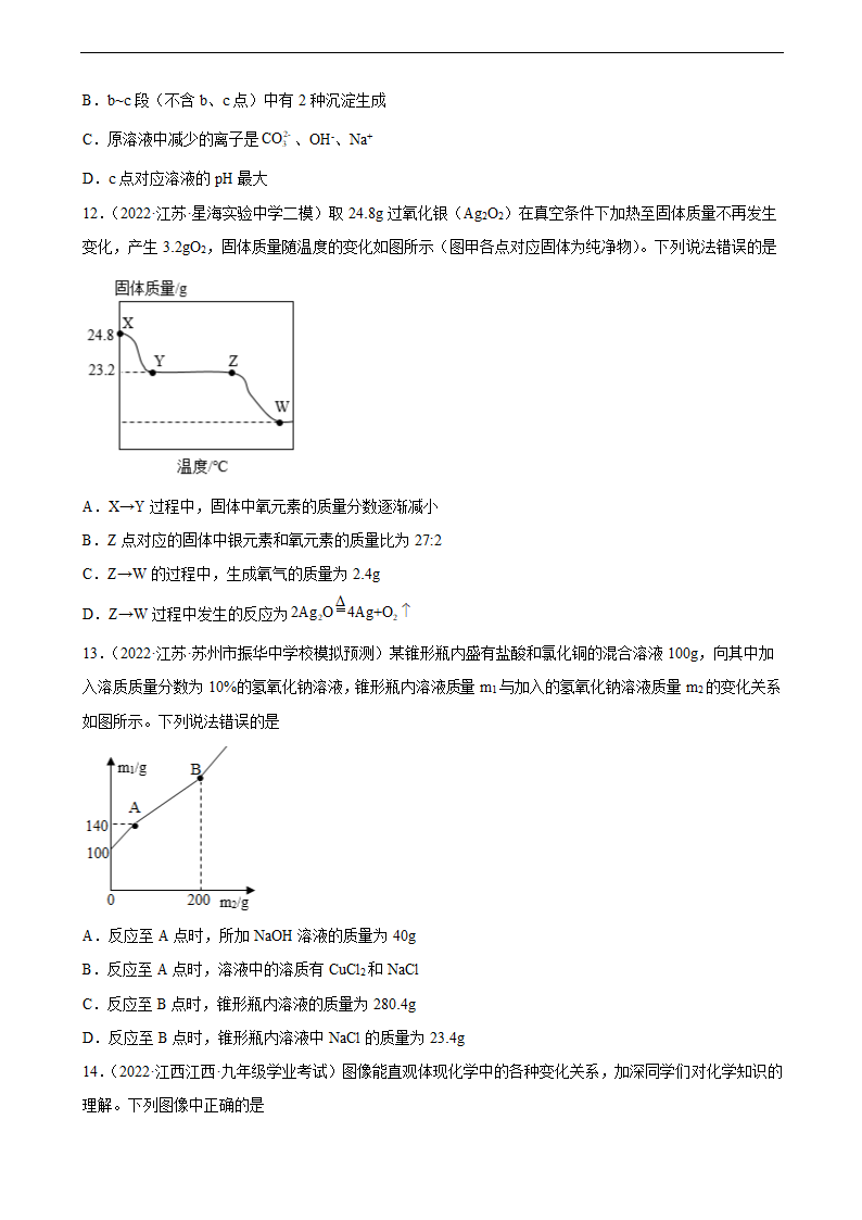 2022年中考化学二轮专题训练化学图像题（word版 含答案）.doc第6页