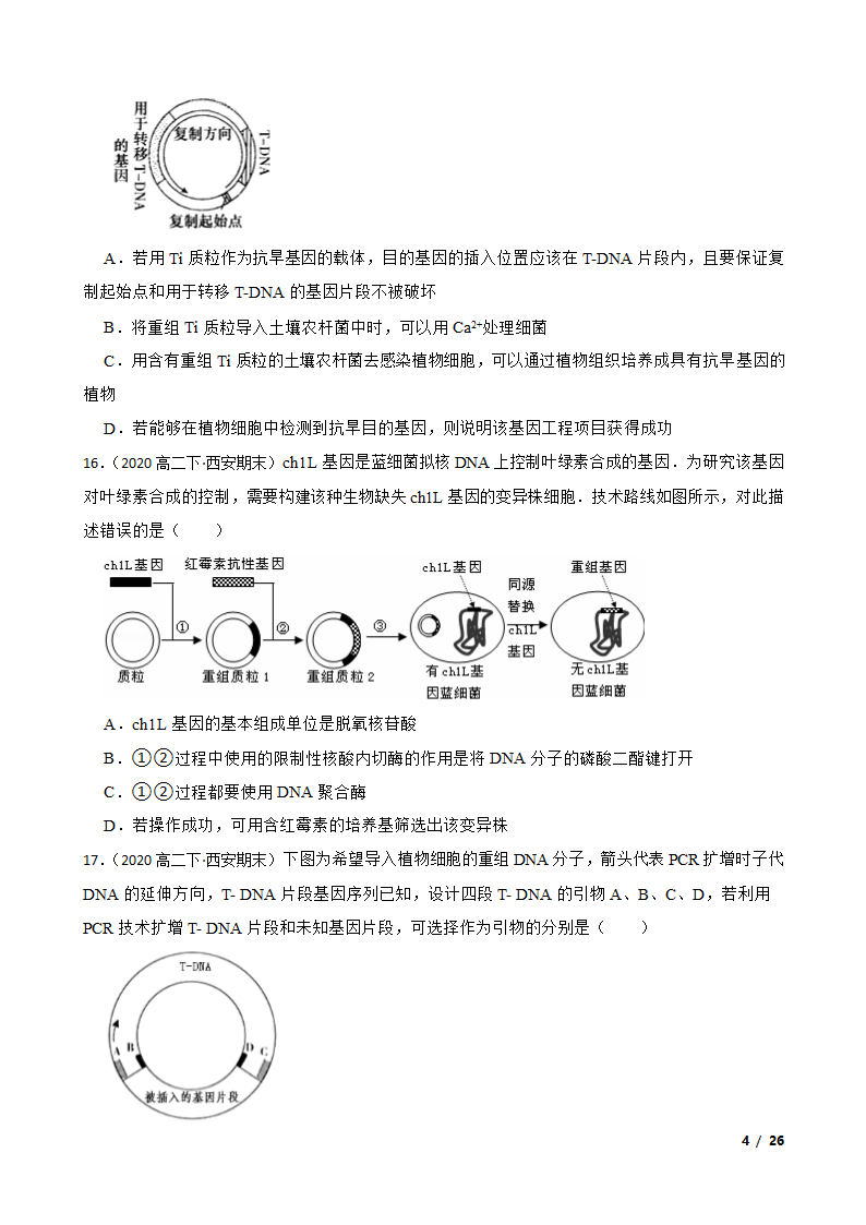 备考2021年高考生物一轮专题第37讲 基因工程.doc第4页