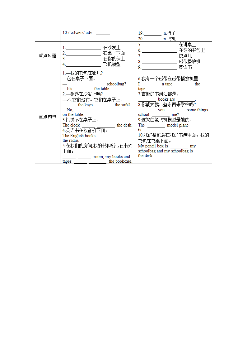 2022-2023学年人教版英语七年级上册期中必会基础知识（含答案）.doc第4页