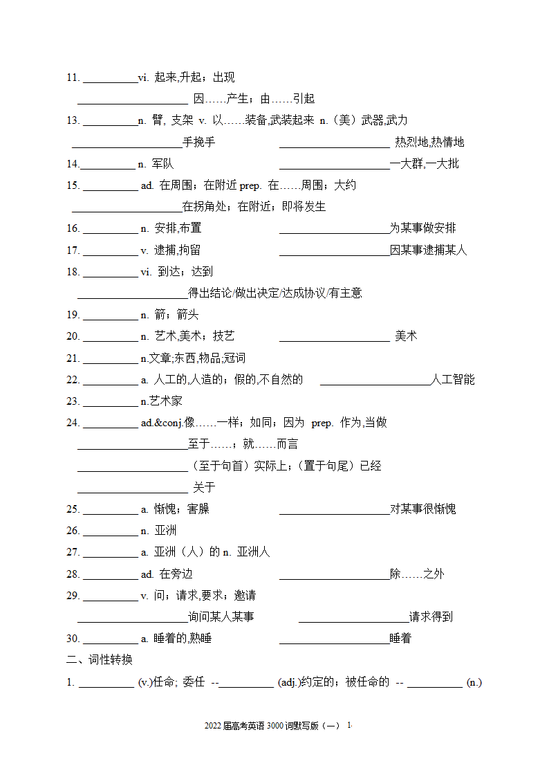 2022届高考英语3000词默写版（一）（无答案）.doc第14页