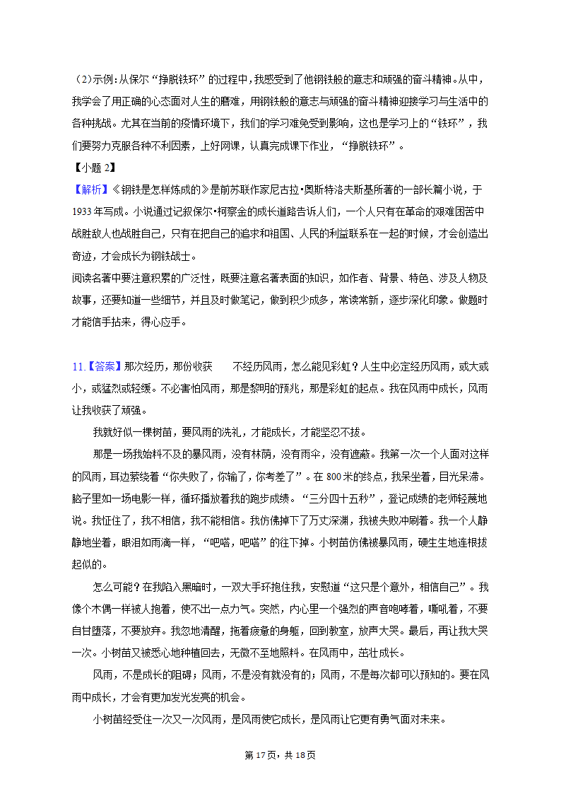 2023年河北省邢台市威县重点中学中考语文一模试卷（含解析）.doc第17页