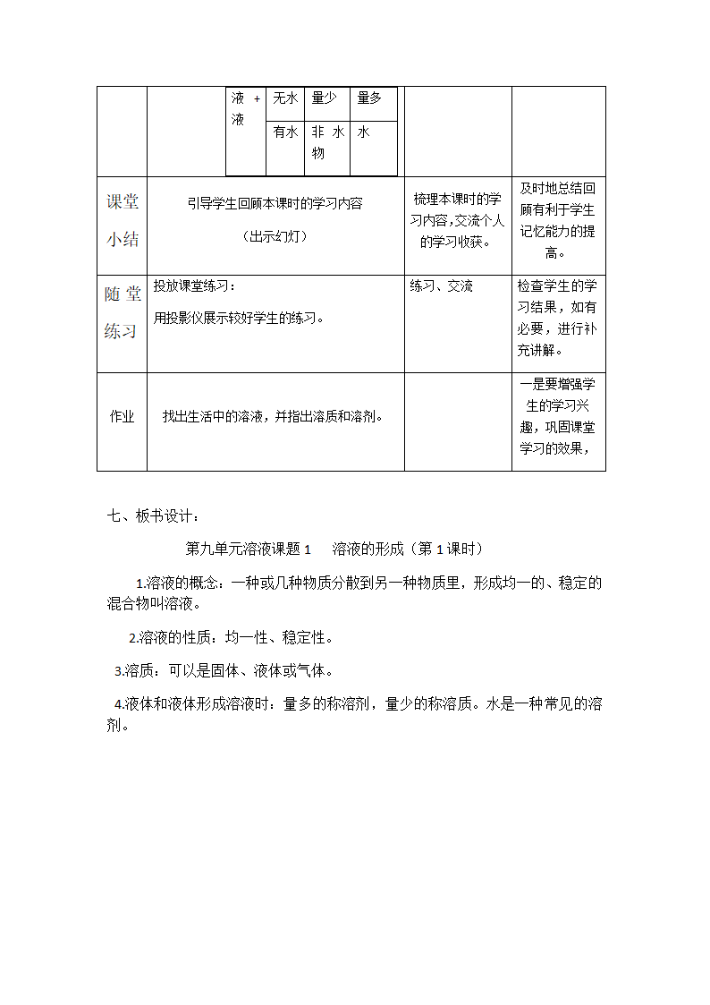 人教版九年级化学下册第九单元课题1溶液的形成教学设计.doc第7页