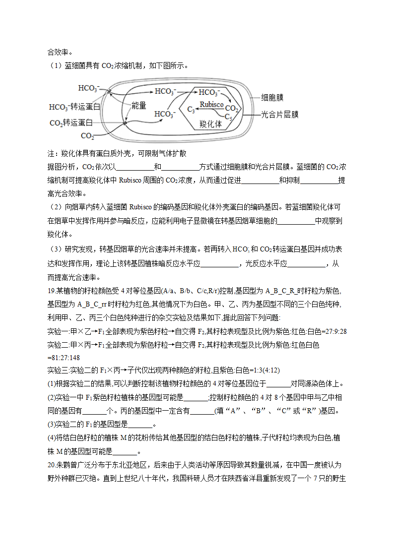 2022届新高考生物模拟演练卷 湖南专版（Word版含解析）.doc第6页