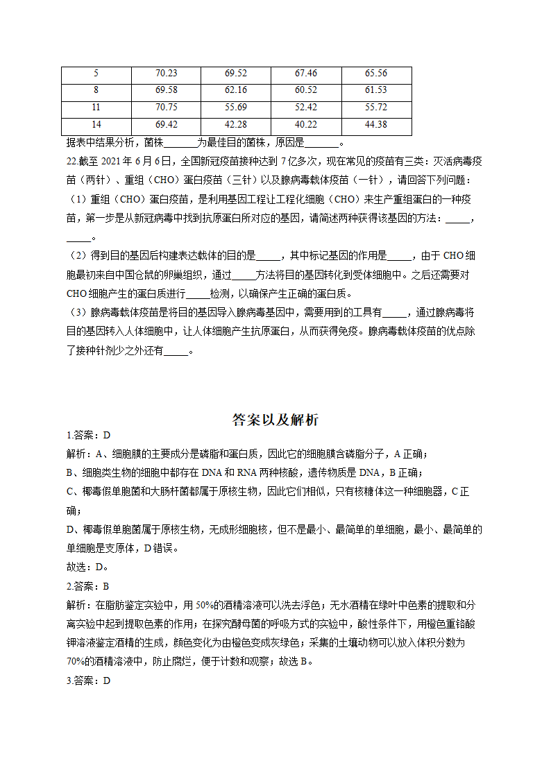 2022届新高考生物模拟演练卷 湖南专版（Word版含解析）.doc第8页