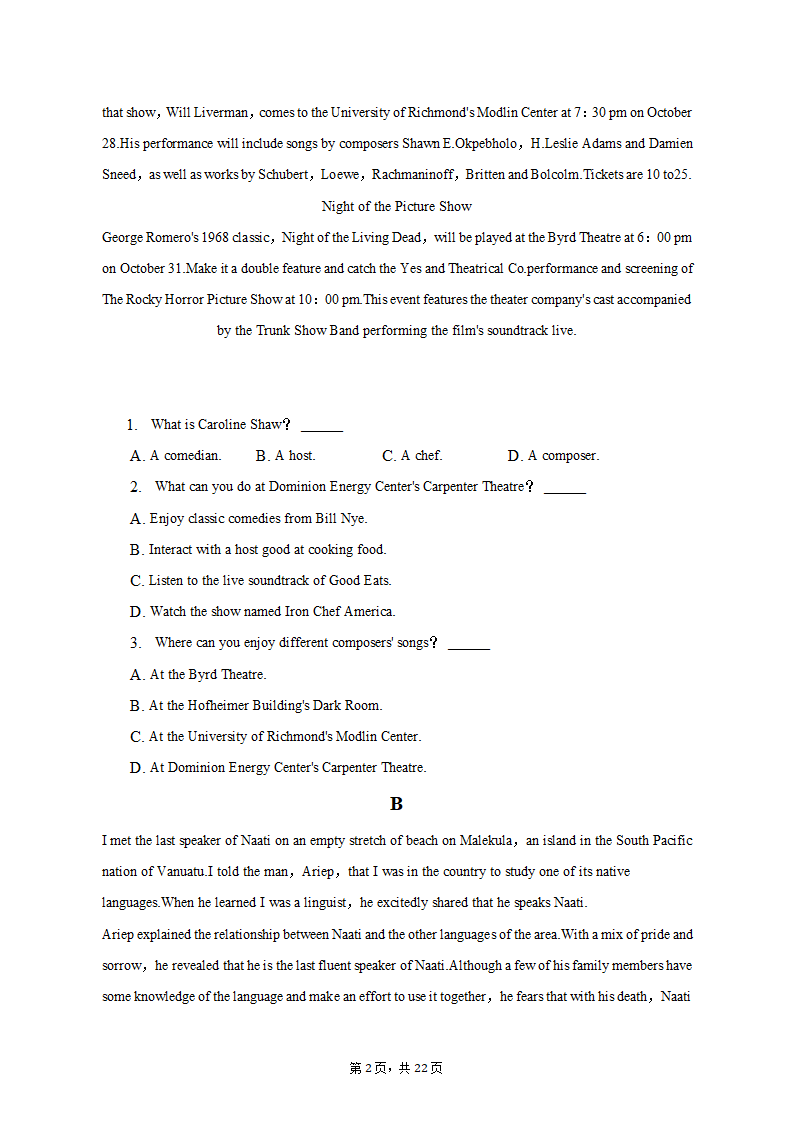 2022-2023学年湖北省武汉市部分重点中学高一（上）期末英语试卷（有答案含解析）.doc第2页