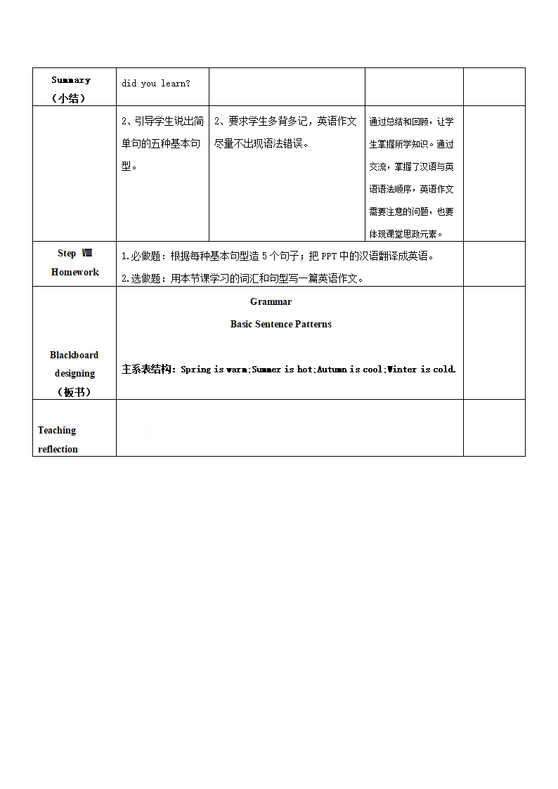 2023年中考英语二轮复习简单句的五种类型教学设计（表格式）.doc第3页