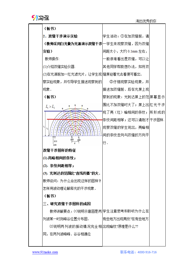 物理-人教版-选修3-4-教学设计5：13.3 光的干涉.docx-第十三章 光-教学设计.docx第7页