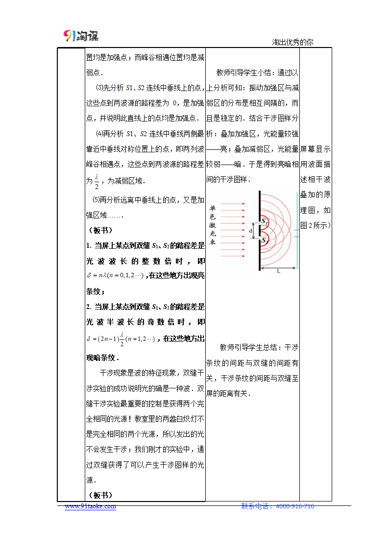 物理-人教版-选修3-4-教学设计5：13.3 光的干涉.docx-第十三章 光-教学设计.docx第8页