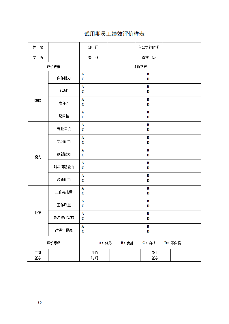 KPI绩效考核表格大全--适合大小公司.docx第30页