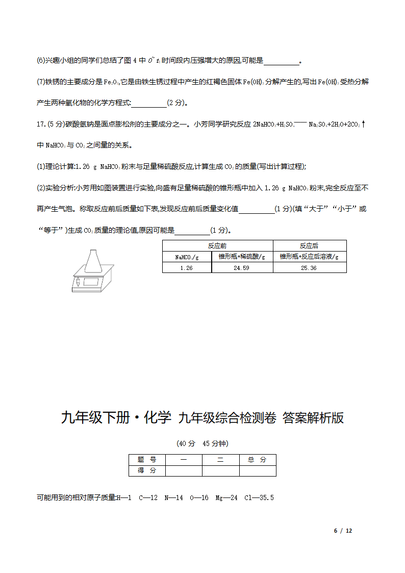 人教版化学九年级下册综合检测卷（word版有答案）.doc第6页