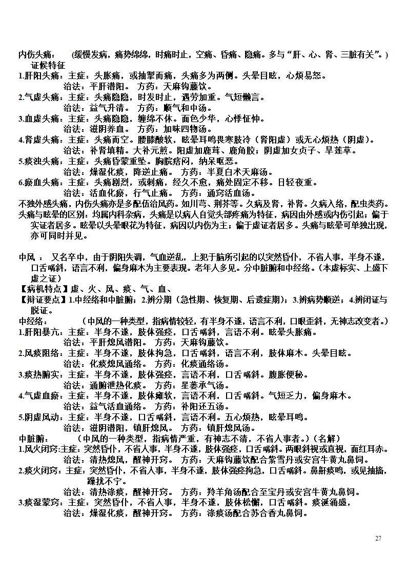 内科学复习笔记第27页