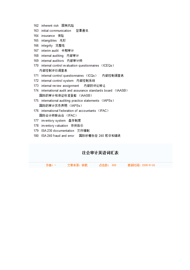 审计英语词汇第11页