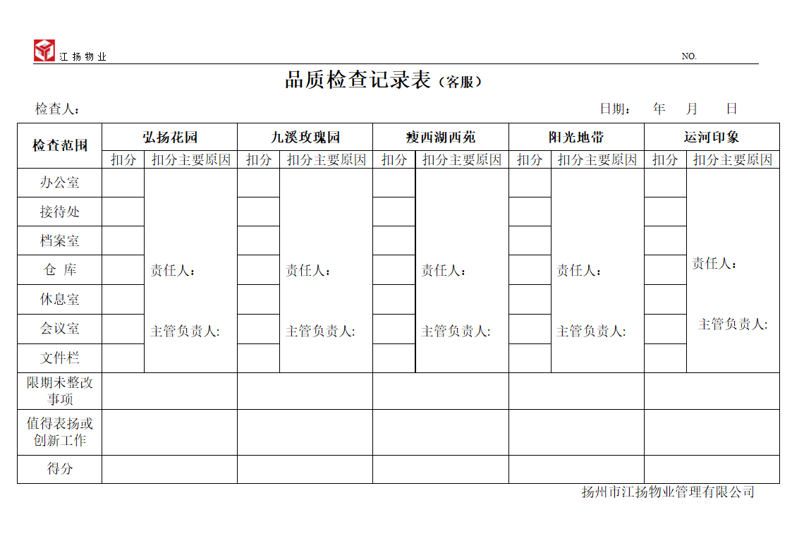 品质检查表第8页