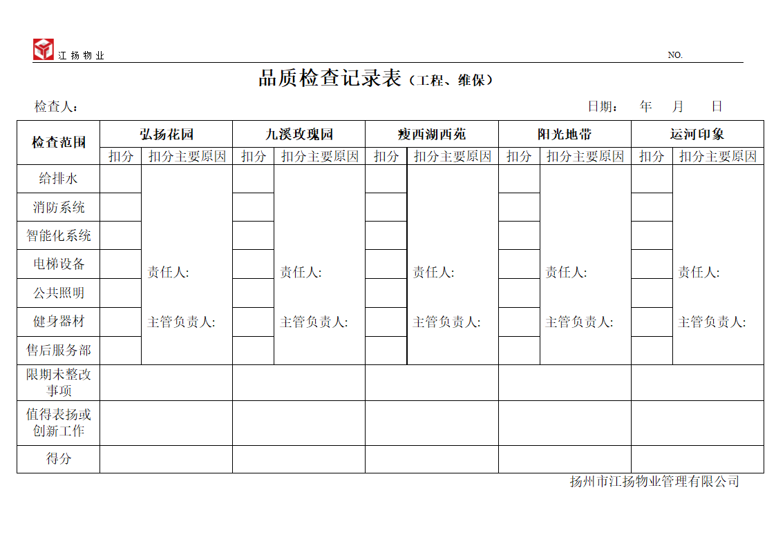 品质检查表第10页