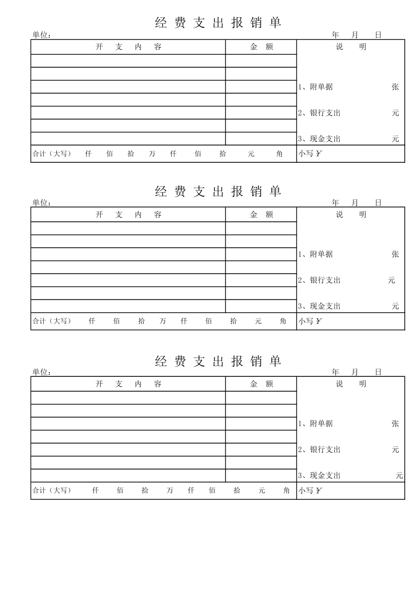 经费支出报销单第1页