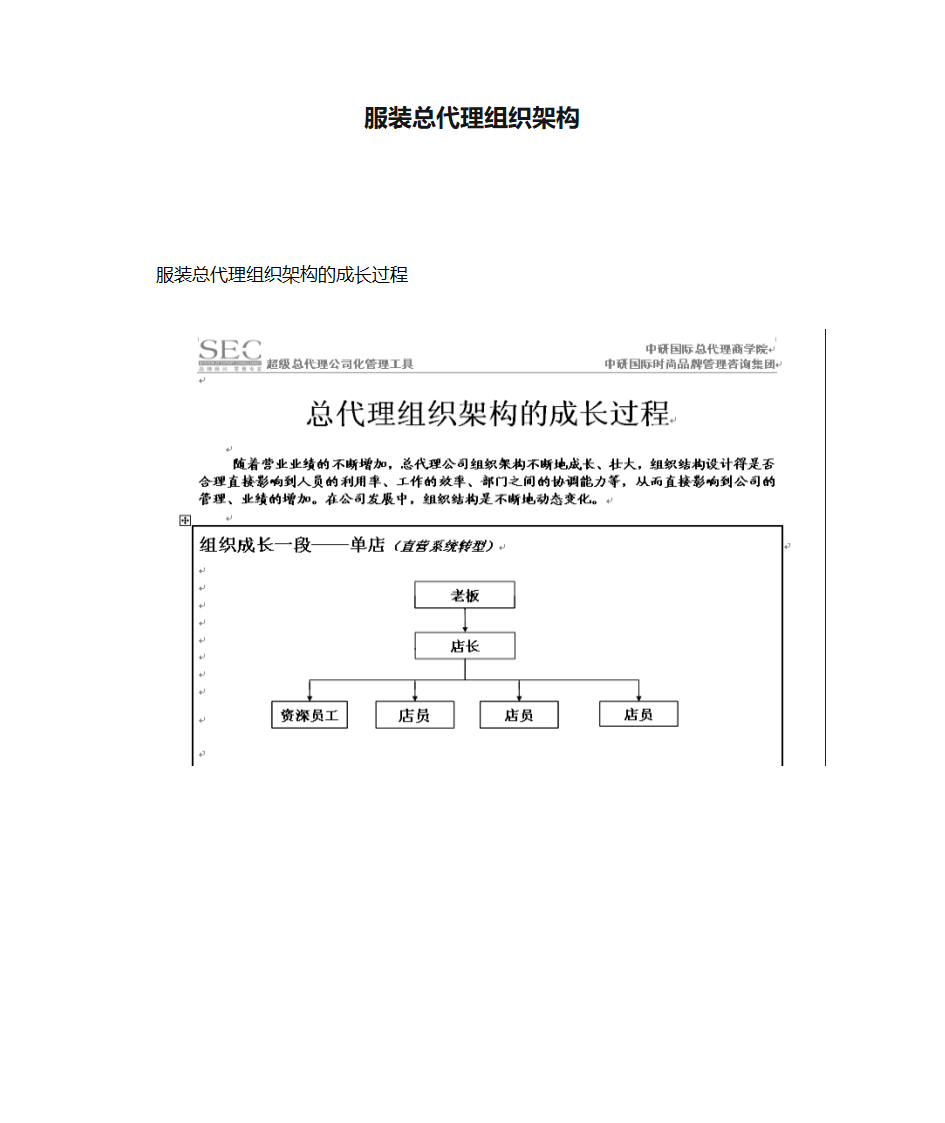 服装总代理组织架构