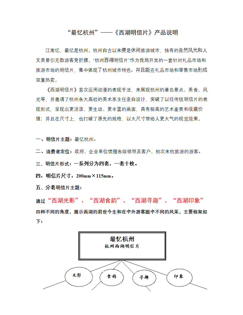 西湖明信片产品说明第1页