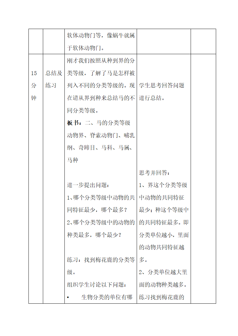 人教版初中生物八年级上册《第二节 从种到界》教案.doc第5页