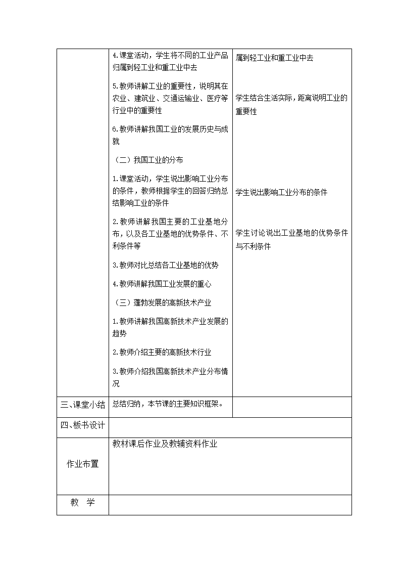 人教版地理八上4.3工业教案（表格式）.doc第2页