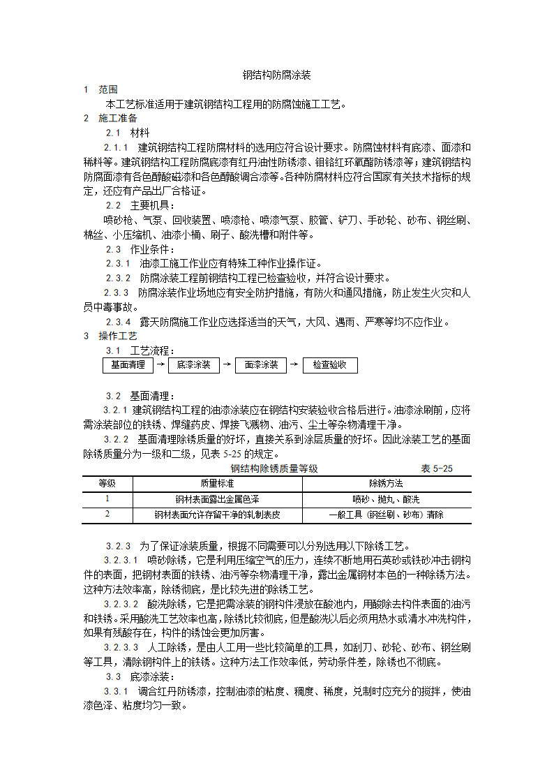 某地区钢结构防腐涂装工艺详细文档.doc第1页