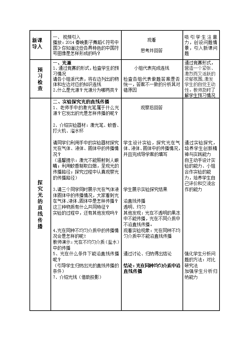 2021-2022学年人教版物理八年级上册4.1光的直线传播教学设计.doc第2页