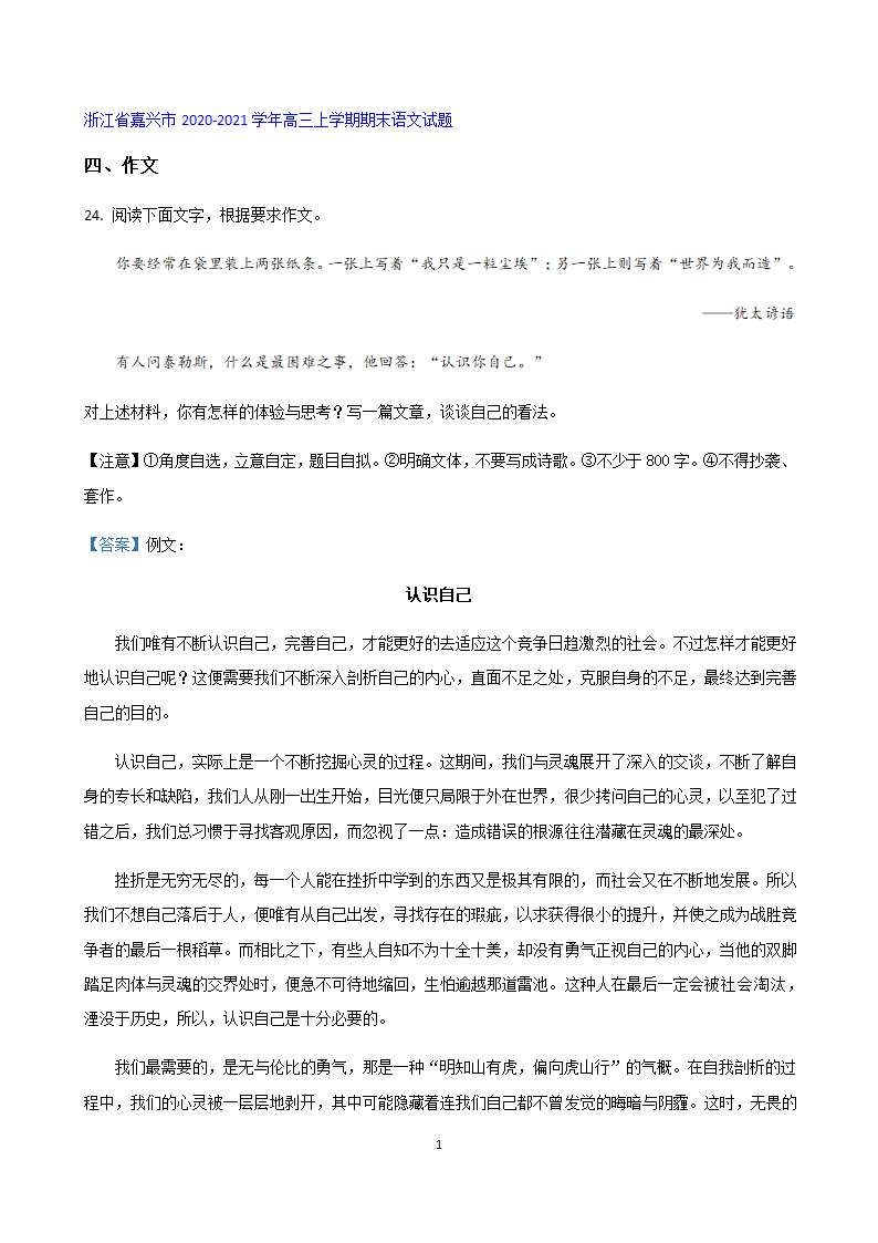 浙江省2021届高三上学期期末考试语文试题精选汇编-作文专题.doc第10页