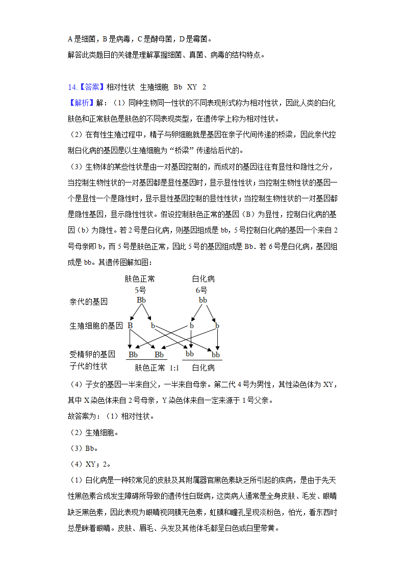 2022年安徽省蚌埠市中考生物一模试卷(word版含解析).doc第12页