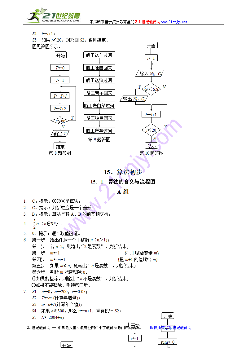 高三复习第一轮教案15．1 算法的含义与流程图.doc第8页