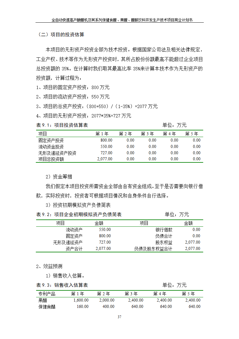 全自动快速高产酿醋机及其系列保健食醋、果醋、醋酸饮料开发生产技术项目.doc第37页