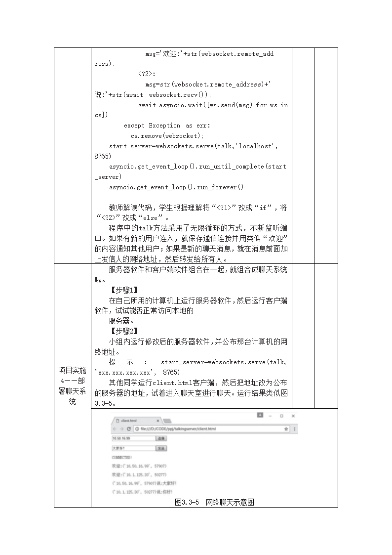 中图人教版（2019）信息技术必修二 3.3.3 开发网络聊天系统 教案（2课时）.doc第4页