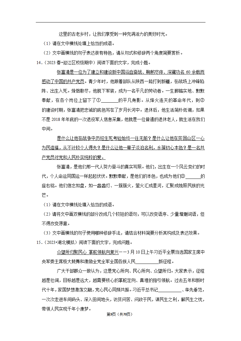 2023年高考语文专题复习之语言文字应用（含解析）.doc第9页