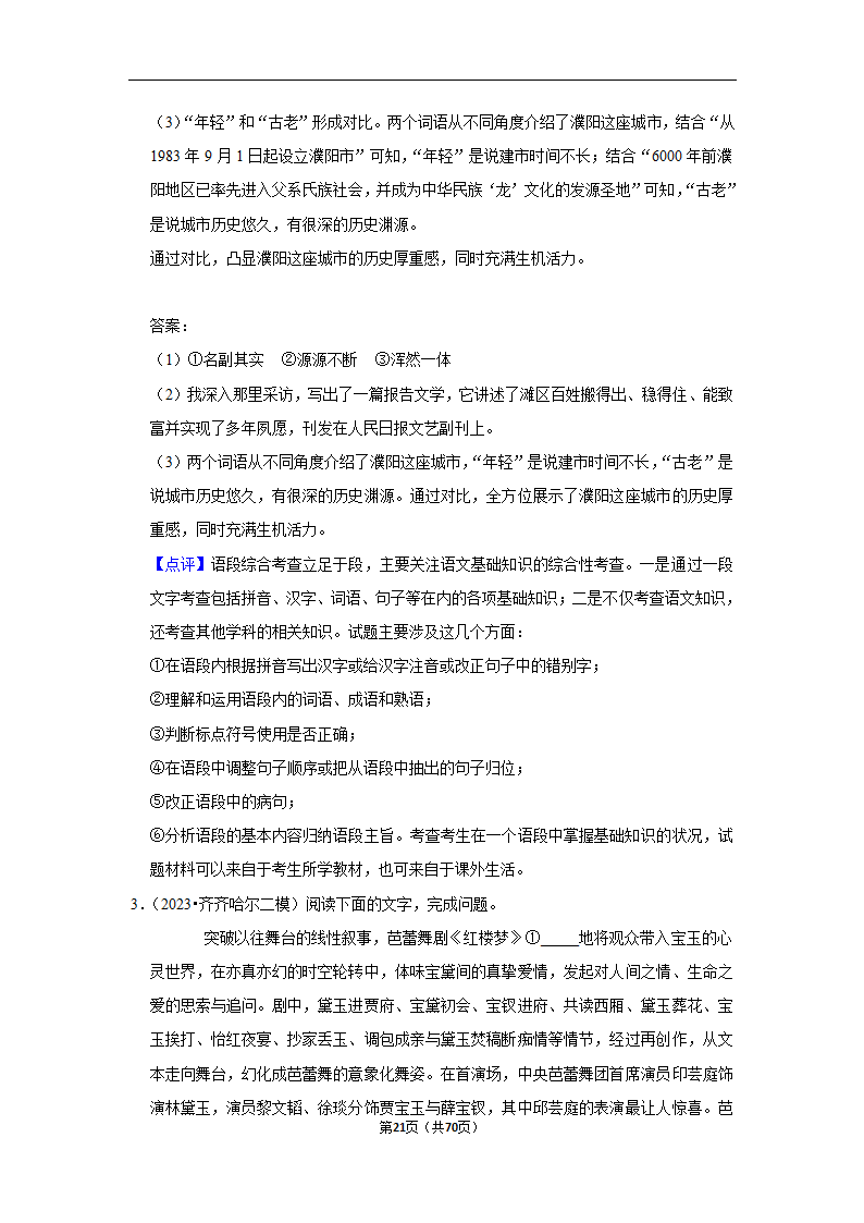 2023年高考语文专题复习之语言文字应用（含解析）.doc第21页