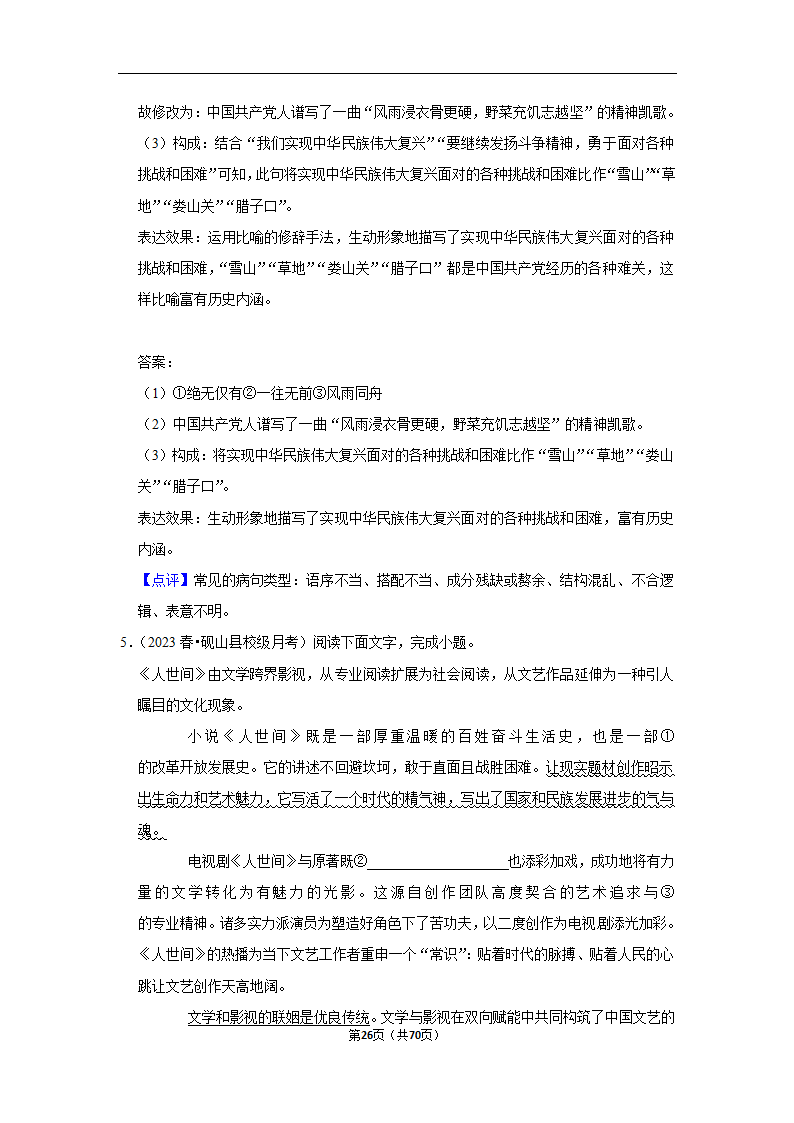 2023年高考语文专题复习之语言文字应用（含解析）.doc第26页