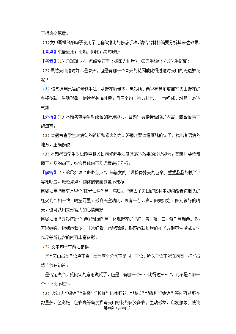 2023年高考语文专题复习之语言文字应用（含解析）.doc第34页