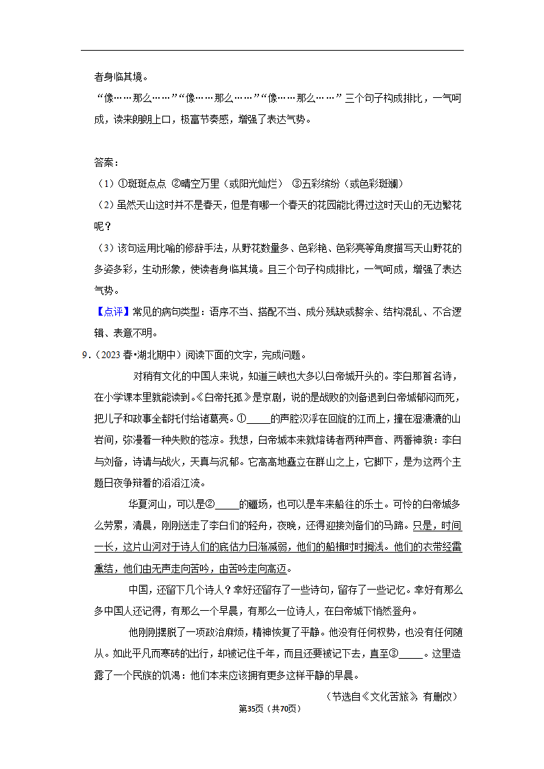 2023年高考语文专题复习之语言文字应用（含解析）.doc第35页