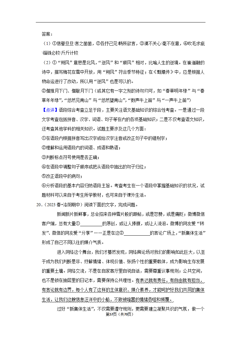 2023年高考语文专题复习之语言文字应用（含解析）.doc第57页