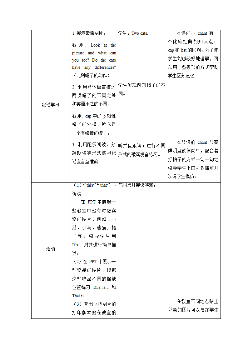 小学英语外研版（一年级起点）一年级上册 Module 5 教案（表格式，共3课时）.doc第11页