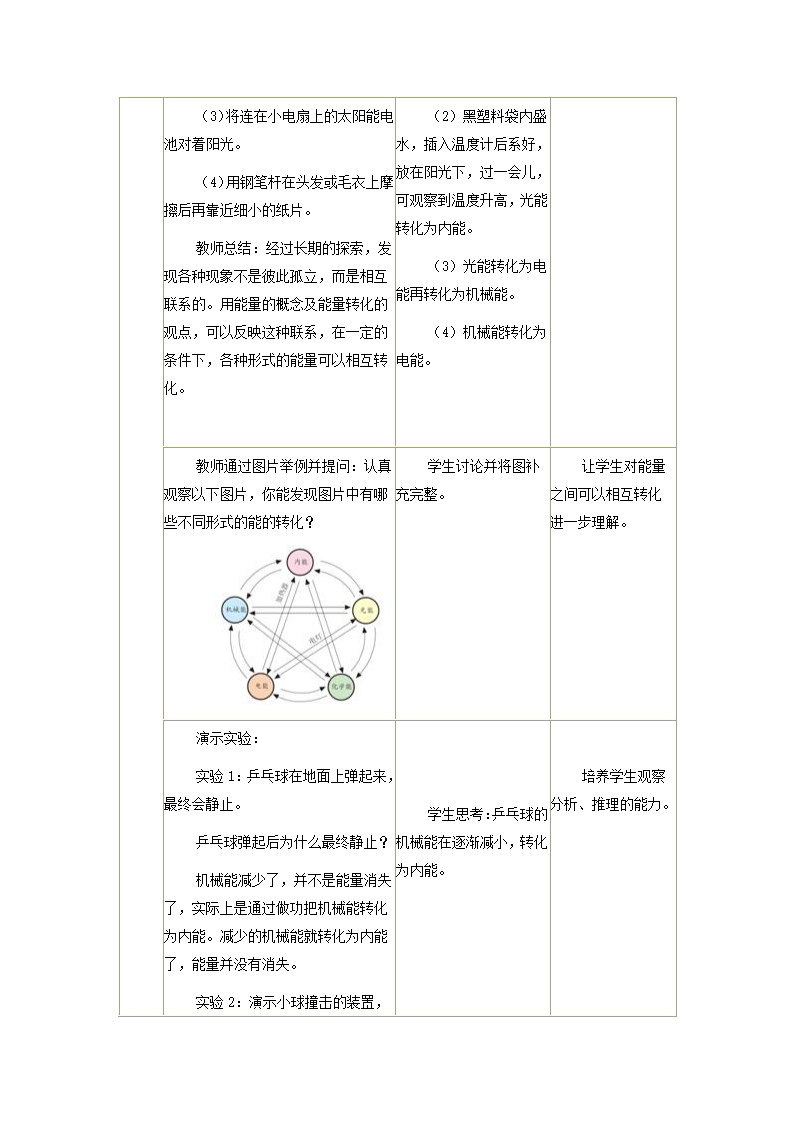 人教版九年级物理上册-14.3能量的转化和守恒-教学设计（表格式）.doc第2页