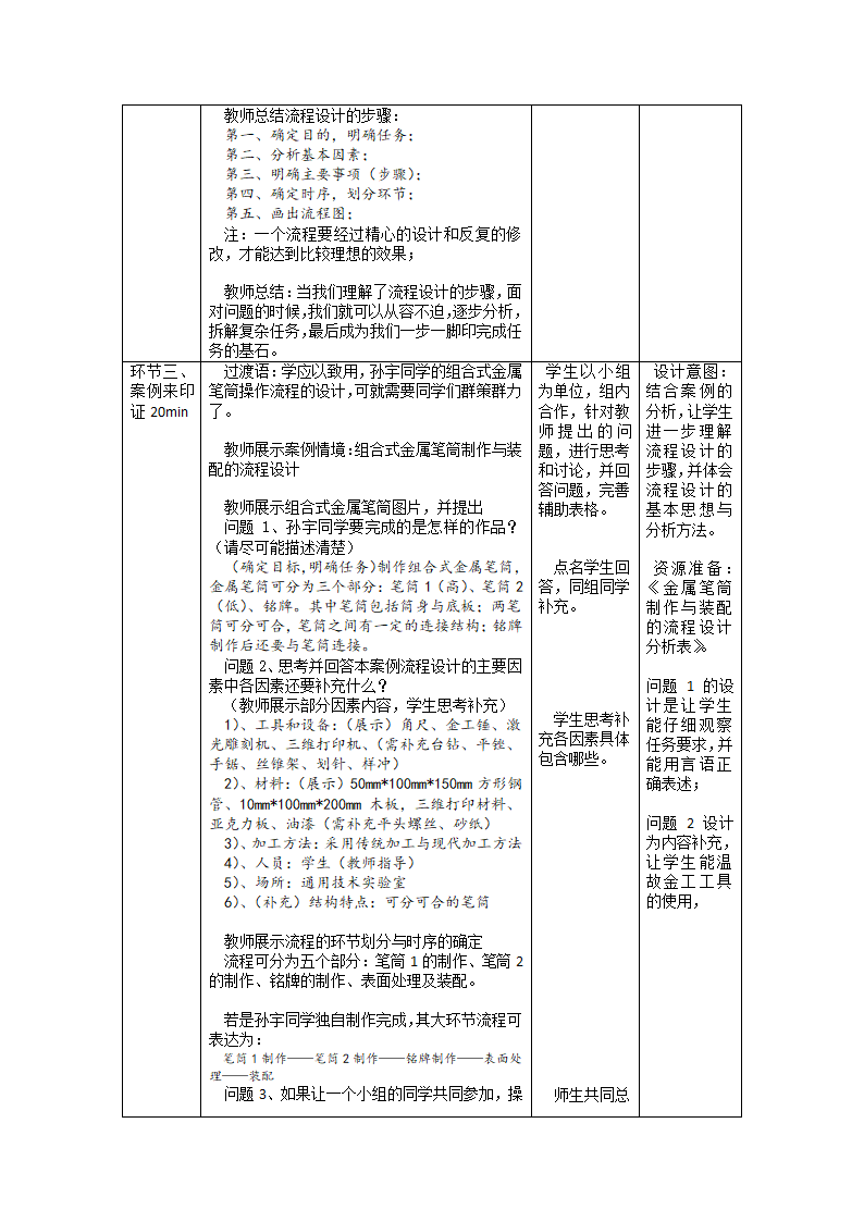 2.2.2 设计金属笔筒加工流程 教学设计-2022-2023学年高中通用技术苏教版(2019)必修《技术与设计2》.doc第3页