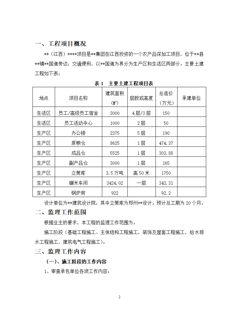 江西某农产品深加工项目监理规划及工作流程.doc第3页