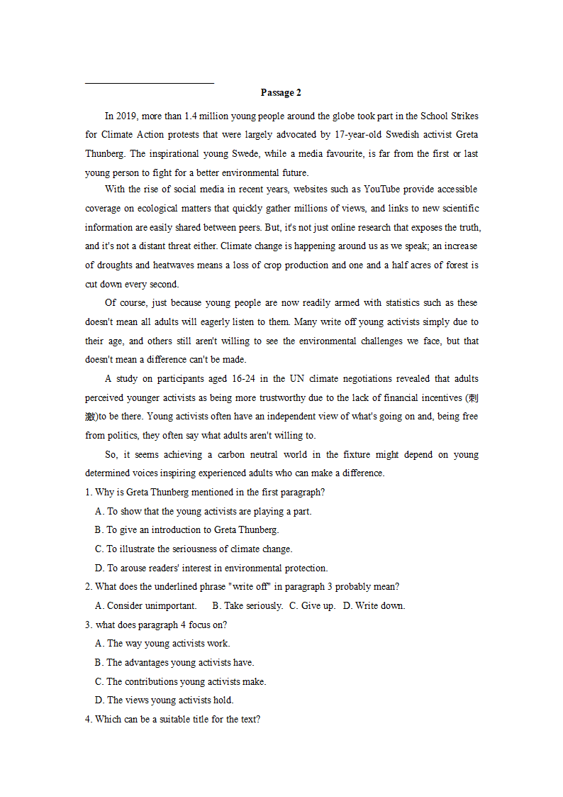 2022-2023学年高二英语阅读理解分类练习题 议论文 （含答案）.doc第12页