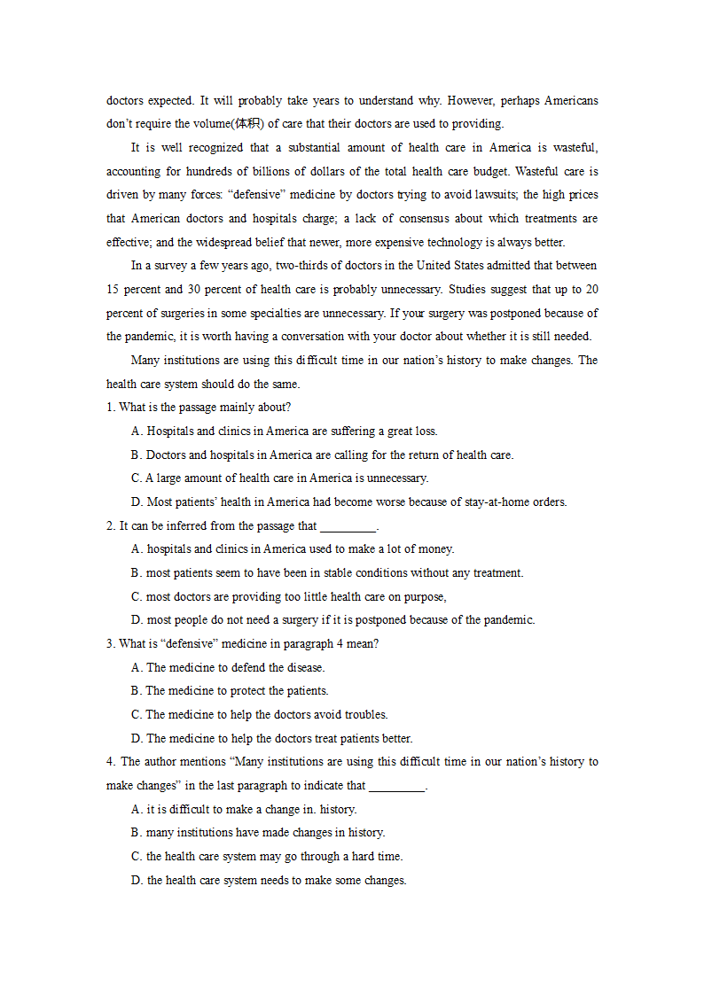 2022-2023学年高二英语阅读理解分类练习题 议论文 （含答案）.doc第18页