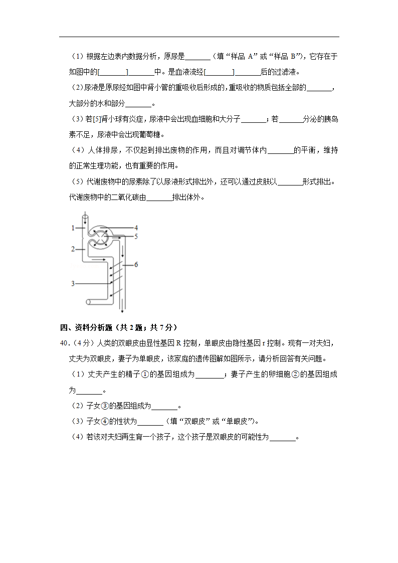 2022初中生物结业水平测试提升模拟 （word版 含答案）.doc第9页